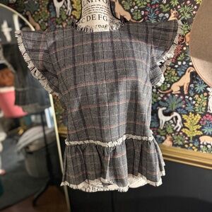 NWT plaid peplum top